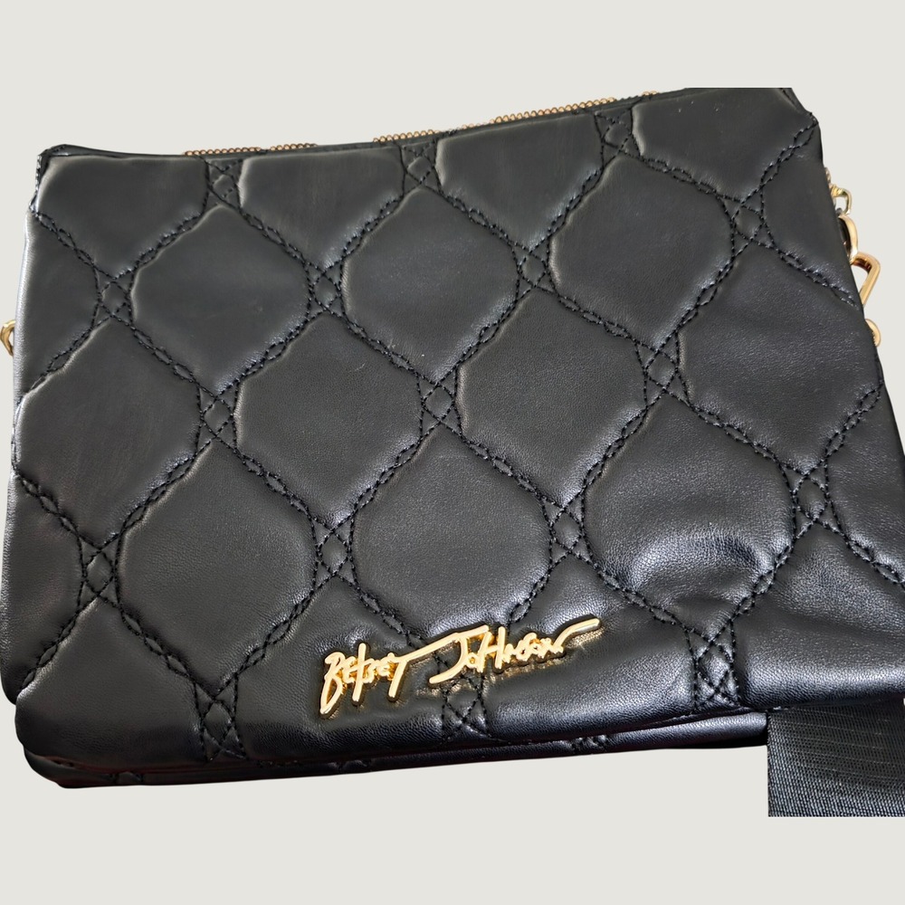 Betsey Johnson Black Quilted Crossbody Bag